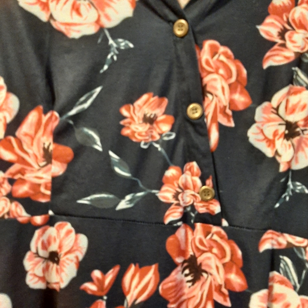 Floral XXL dress Diphi Lili NWOT Navy Pink - Picture 3 of 5